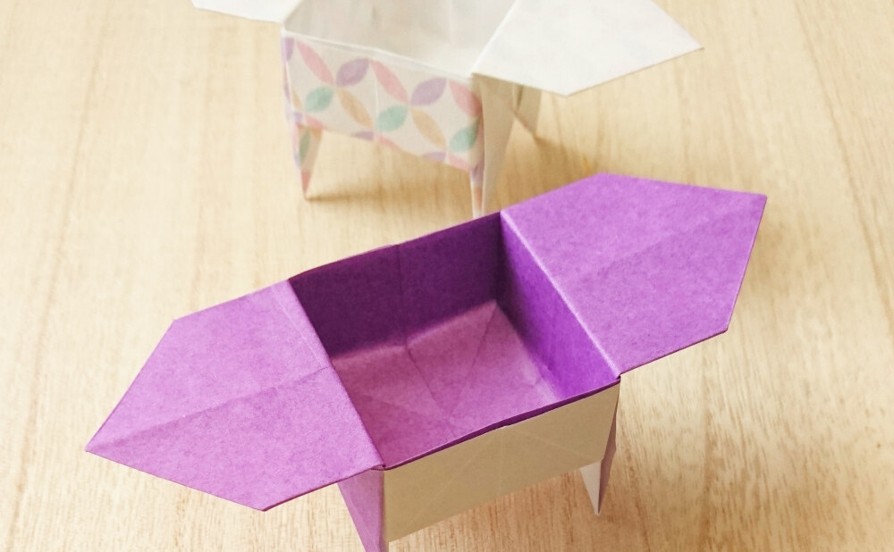 折り紙の箱 脚付き三方 の折り方 Weboo ウィーブー 暮らしをつくる