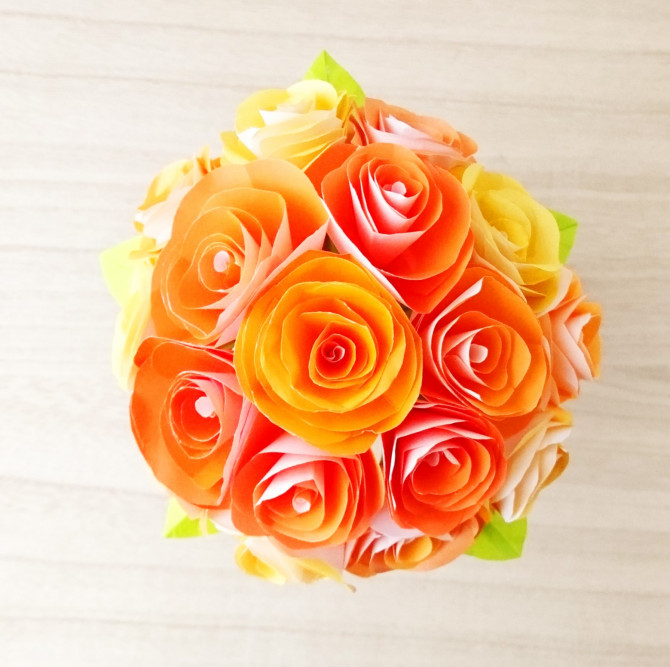 折り紙 バラの立体的な作り方 本格的なブーケの簡単な折り方を紹介 Weboo ウィーブー 暮らしをつくる