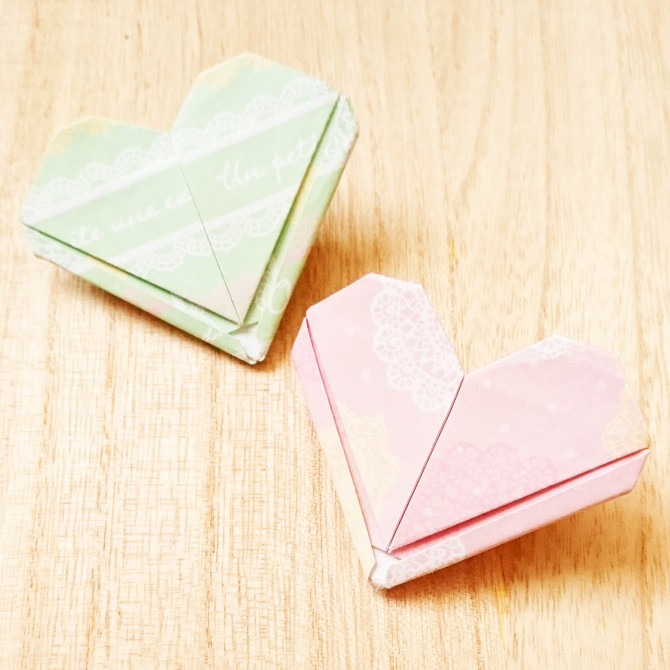 折り紙でハート 長方形な手紙の作り方 バレンタインにぴったりの可愛い簡単な折り方を紹介 Weboo ウィーブー 暮らしをつくる