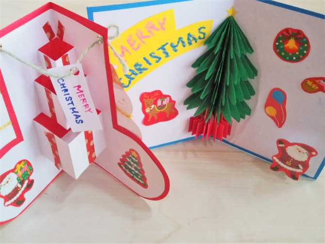 手作りクリスマスカード 子供と簡単 飛び出すツリー プレゼントのアイデア Weboo ウィーブー 暮らしをつくる