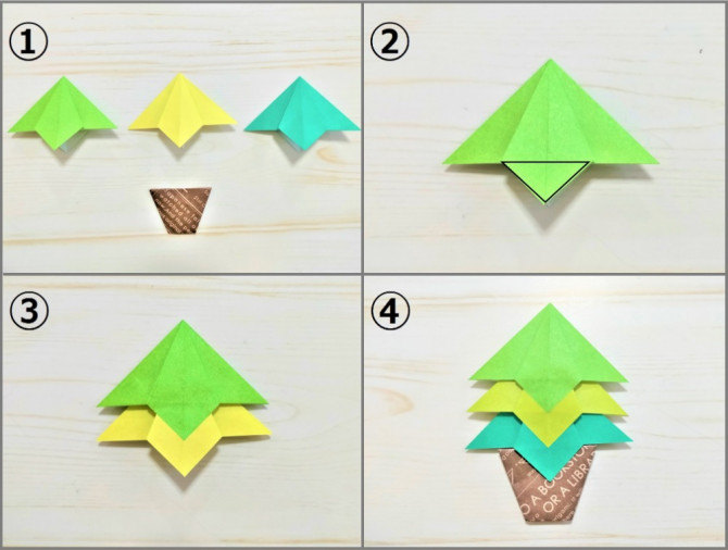 折り紙クリスマスツリーの折り方 平面 簡単に作れるかわいいオーナメントにも Weboo ウィーブー 暮らしをつくる