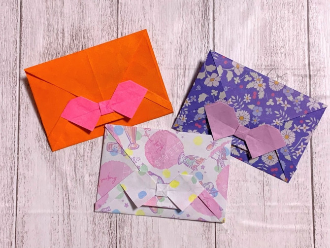 折り紙ポチ袋 リボン付きでかわいい簡単な折り方 Weboo ウィーブー 暮らしをつくる